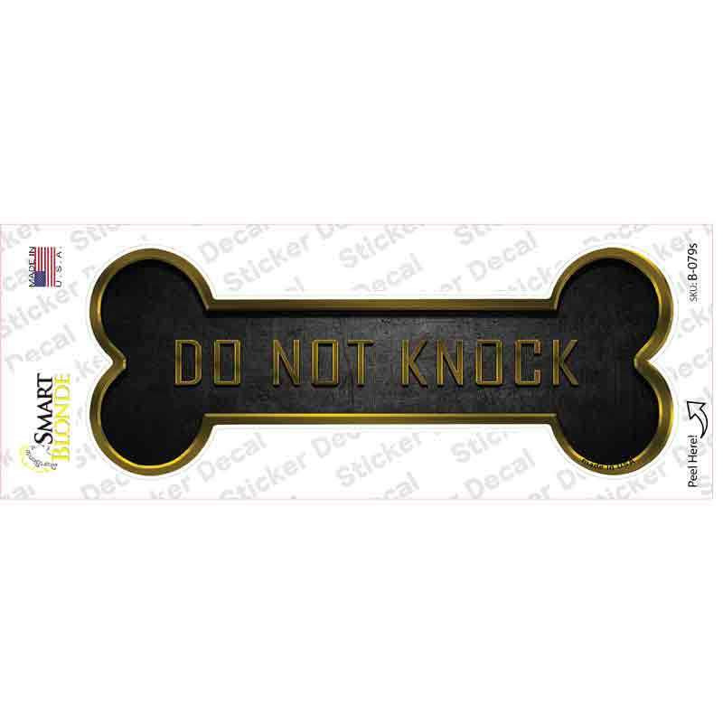 B-079s-M Do Not Knock Novelty Bone Sticker Decal - Medium