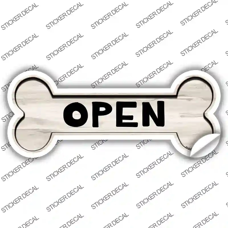 B-088s-L Open Novelty Bone Sticker Decal - Large