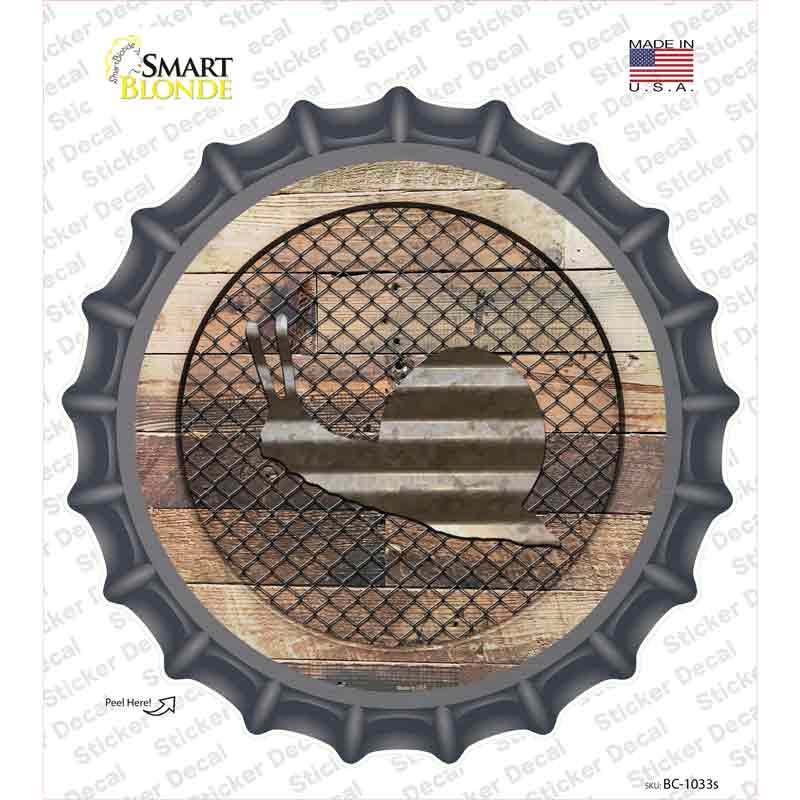 BC-1033s-M Snail on Wood Novelty Bottle Cap Sticker Decal - Medium