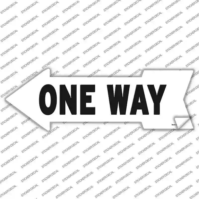A-695s-S One Way Left Novelty Arrow Sticker Decal - Small