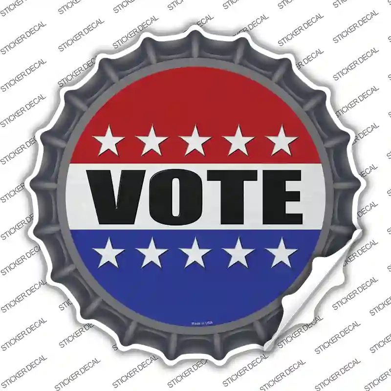 BC-1340s-L Vote Novelty Bottle Cap Sticker Decal - Large