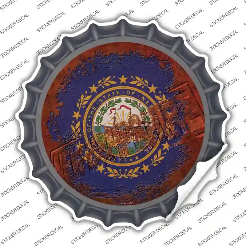 BC-1194s-S   Hampshire Rusty Stamped Novelty Bottle Cap Sticker Decal - Small