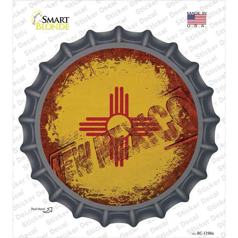 BC-1196s-M   Mexico Rusty Stamped Novelty Bottle Cap Sticker Decal - Medium