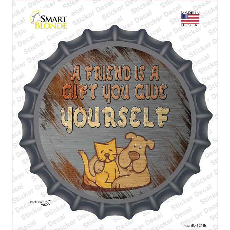 BC-1218s-M A Friend is A Gift Novelty Bottle Cap Sticker Decal - Medium