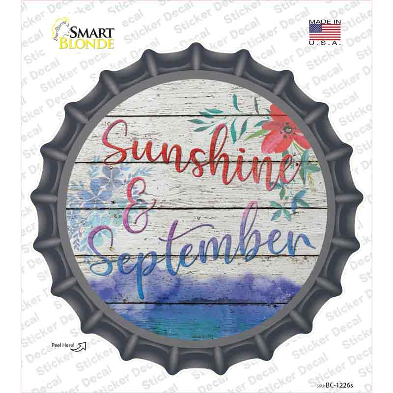 BC-1226s-M Sunshine & September Novelty Bottle Cap Sticker Decal - Medium