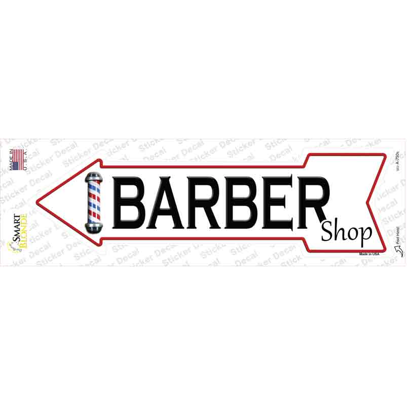 A-750s-M Barber Shop Left Novelty Arrow Sticker Decal - Medium