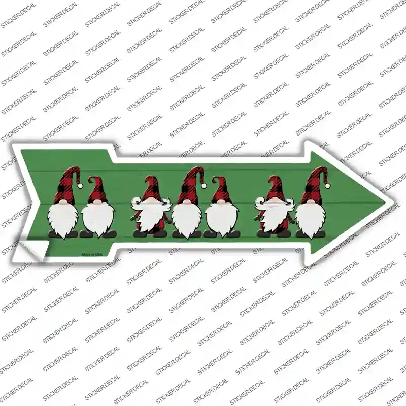 A-753s-S Christmas Gnomes Novelty Arrow Sticker Decal - Small