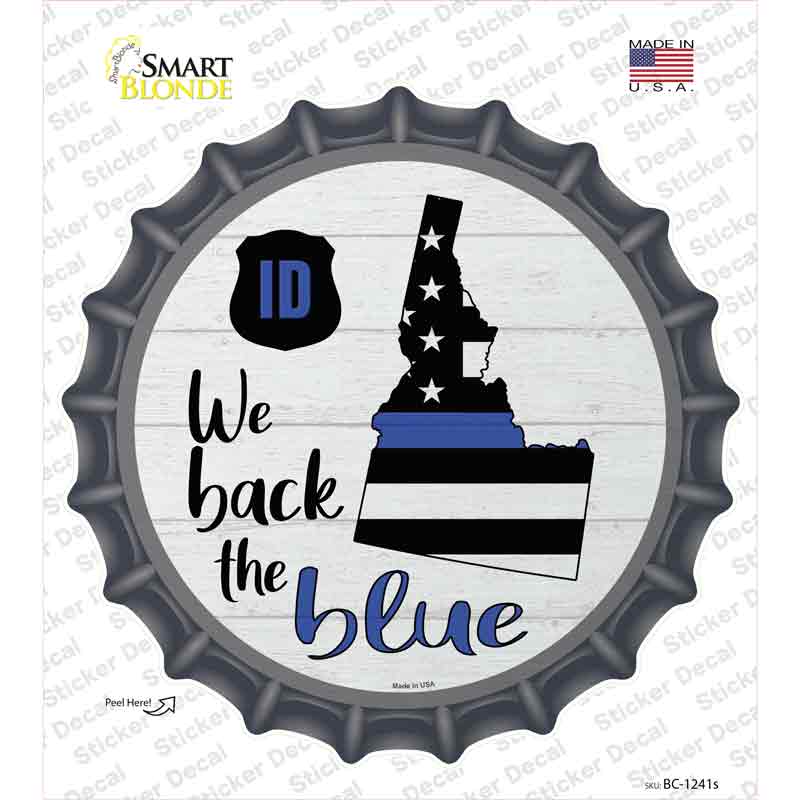 BC-1241s-M Idaho Back the Blue Novelty Bottle Cap Sticker Decal - Medium