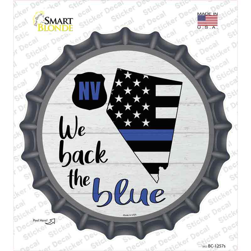 BC-1257s-M Nevada Back the Blue Novelty Bottle Cap Sticker Decal - Medium