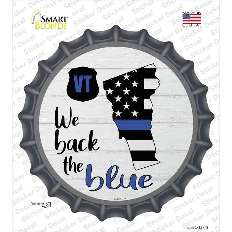 BC-1274s-M Vermont Back the Blue Novelty Bottle Cap Sticker Decal - Medium
