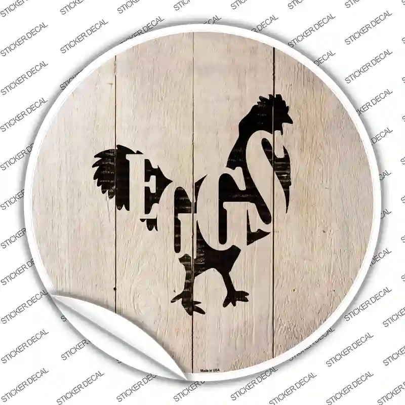 C-1070s-XL Chickens Make Eggs Novelty Circle Sticker Decal - Extra Large