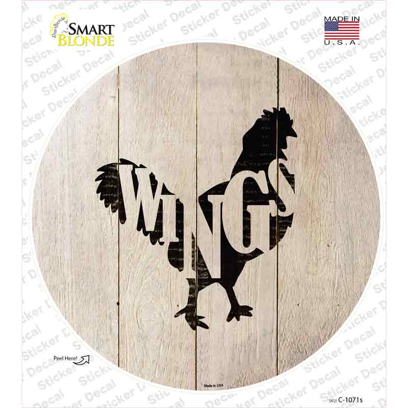 C-1071s-M Chickens Make Wings Novelty Circle Sticker Decal - Medium