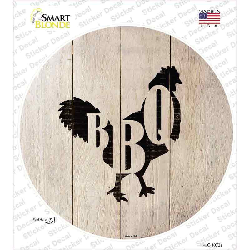 C-1072s-M Chickens Make BBQ Novelty Circle Sticker Decal - Medium