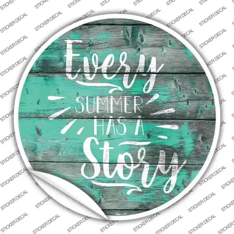 C-1087s-S Every Summer Story Novelty Circle Sticker Decal - Small