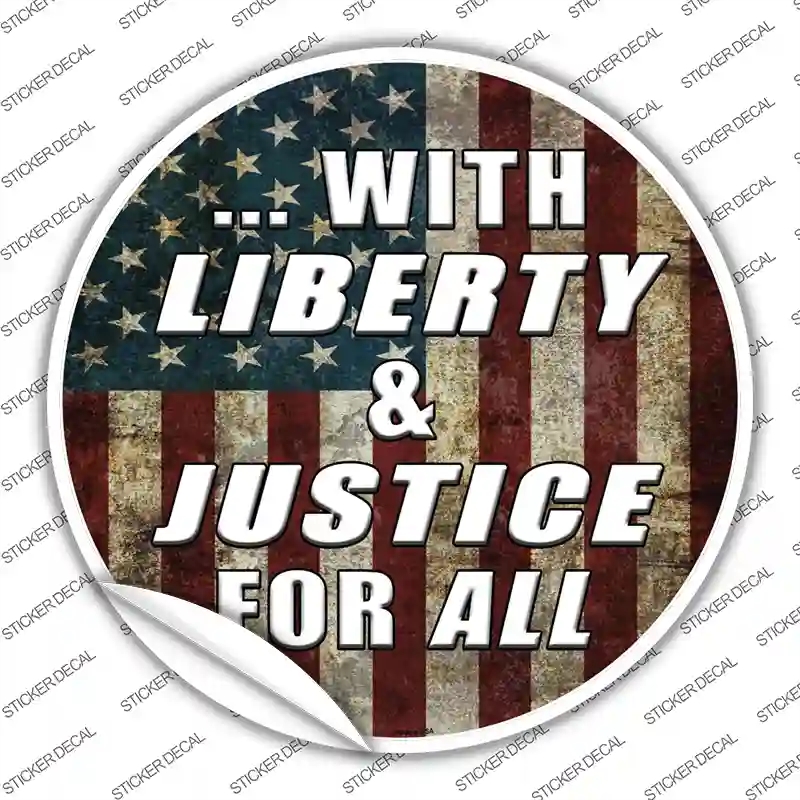 C-1158s-L with Liberty & Justice Novelty Circle Sticker Decal - Large