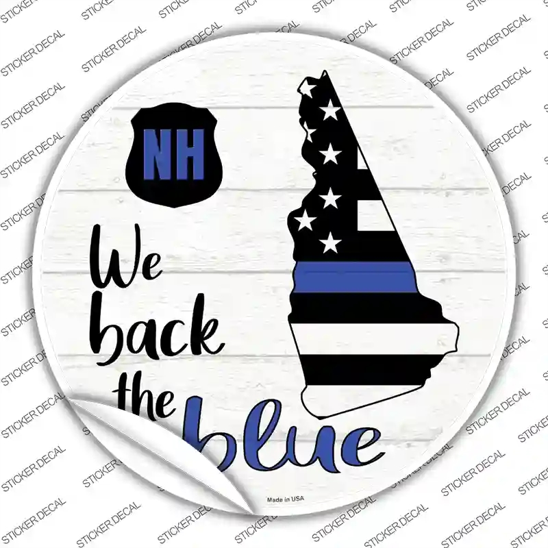 C-1258s-L   Hampshire Back the Blue Novelty Circle Sticker Decal - Large
