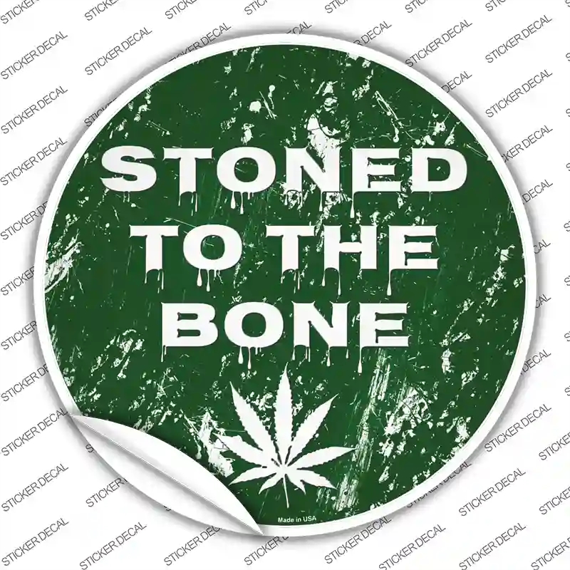 C-1287s-XL Stoned to the Bone Novelty Circle Sticker Decal - Extra Large