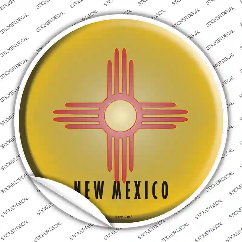 C-130s-S   Mexico State Flag Novelty Circle Sticker Decal - Small