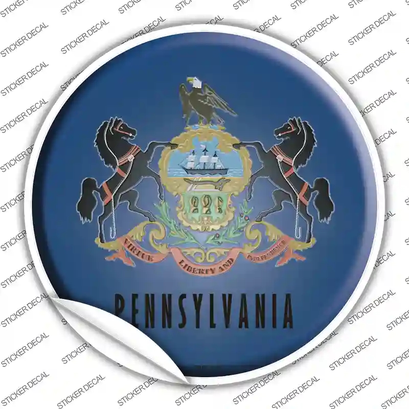 C-137s-XL Pennsylvania Flag Novelty Circle Sticker Decal - Extra Large
