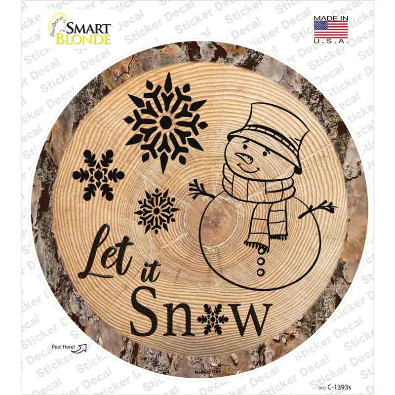 C-1393s-M Let It Snow Novelty Circle Sticker Decal - Medium