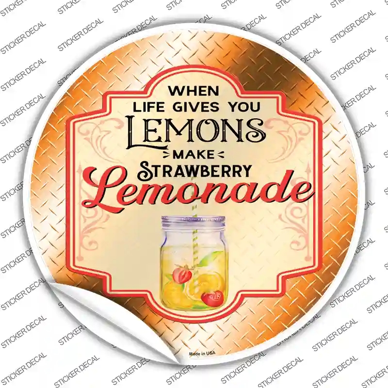 C-1643s-S Make Strawberry Lemonade Orange Novelty Circle Sticker Decal - Small