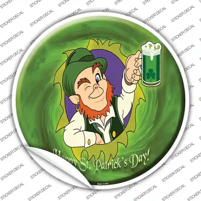 C-171s-XL Happy St. Patricks Day Novelty Circle Sticker Decal - Extra Large