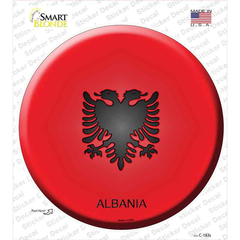 C-183s-M Albania Country Novelty Circle Sticker Decal - Medium