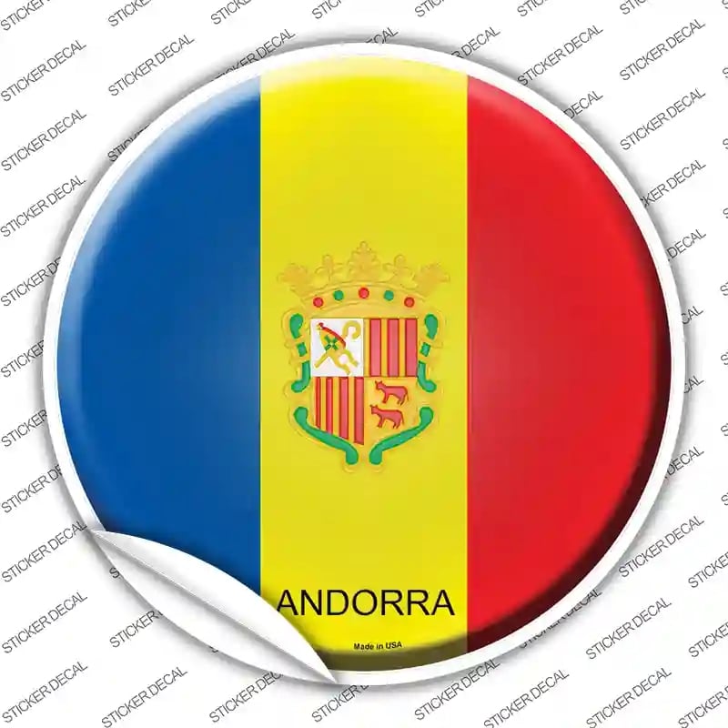 C-187s-XL Andorra Country Novelty Circle Sticker Decal - Extra Large