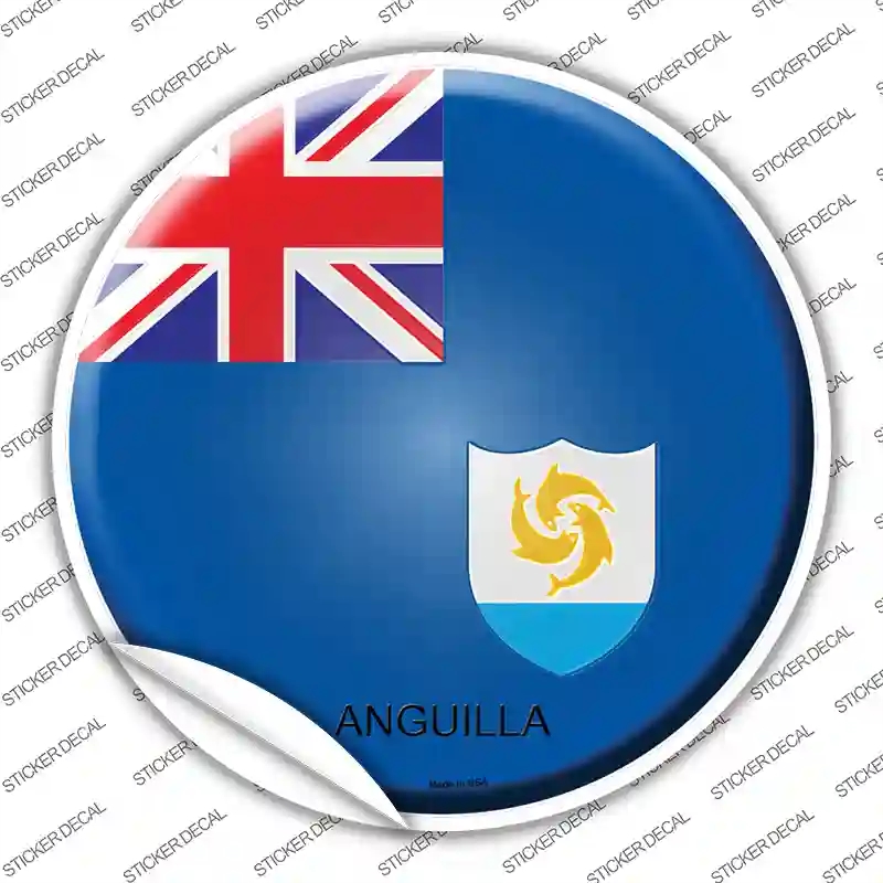 C-189s-XL Anguilla Country Novelty Circle Sticker Decal - Extra Large