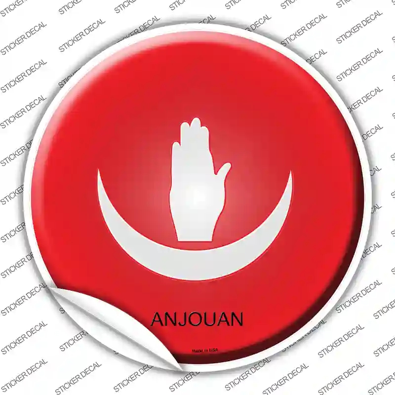 C-190s-S Anjouan Country Novelty Circle Sticker Decal - Small