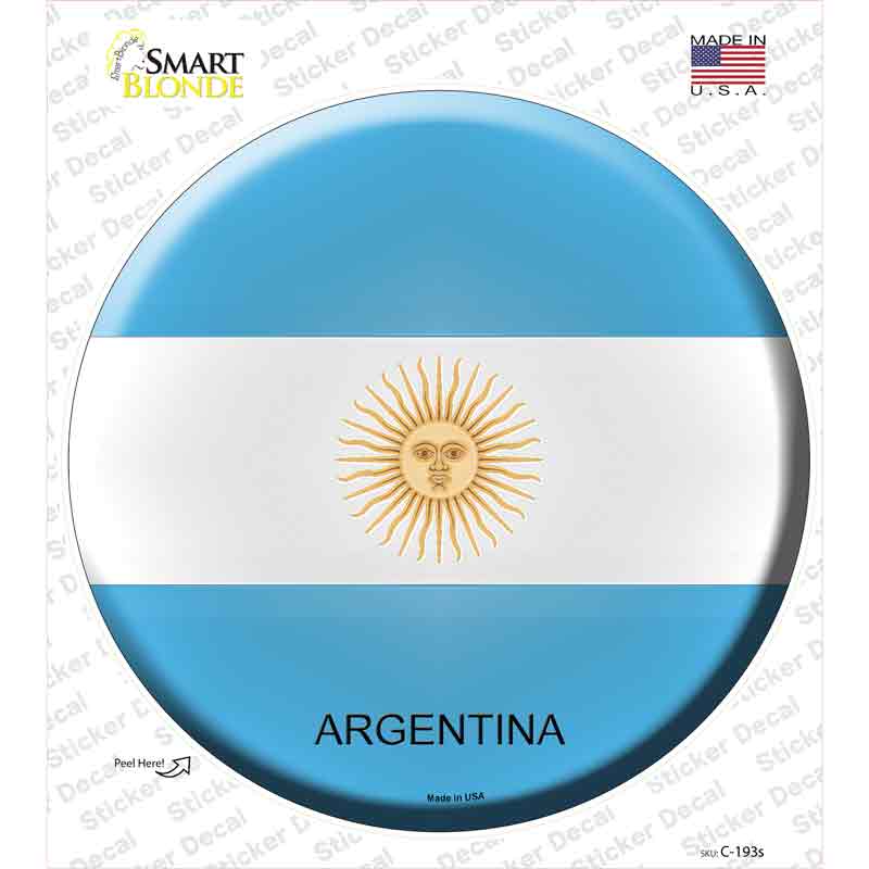 C-193s-M Argentina Novelty Circle Sticker Decal - Medium