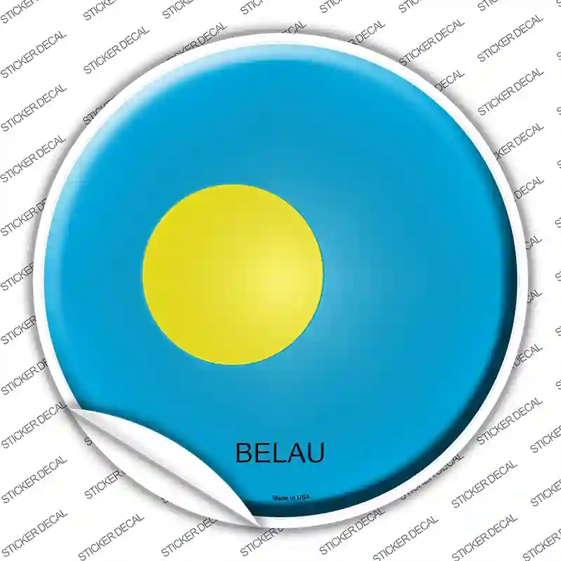 C-204s-S Belau Country Novelty Circle Sticker Decal - Small