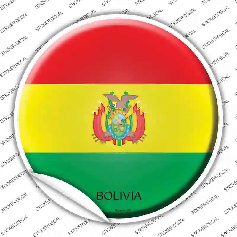 C-210s-XL Bolivia Country Novelty Circle Sticker Decal - Extra Large
