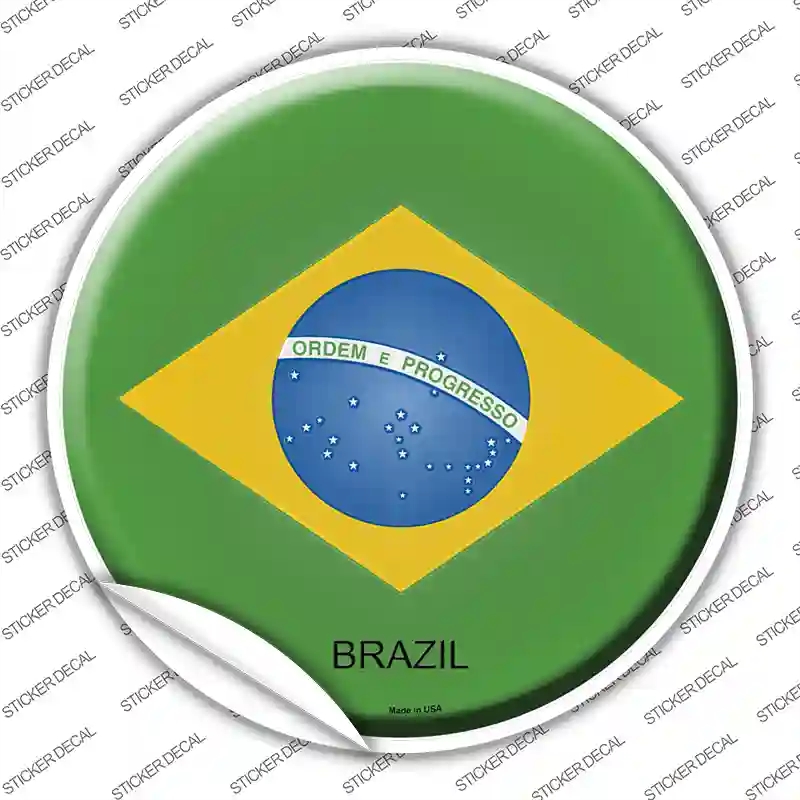 C-214s-S Brazil Country Novelty Circle Sticker Decal - Small