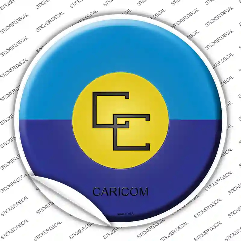 C-226s-S Caricom Country Novelty Circle Sticker Decal - Small