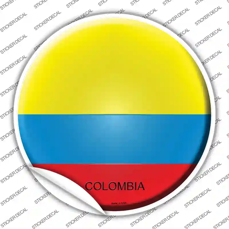 C-237s-S Colombia Country Novelty Circle Sticker Decal - Small