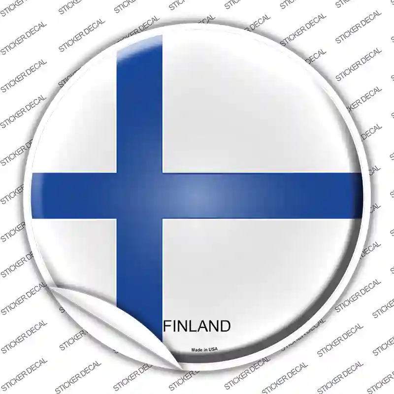 C-268s-S Finland Country Novelty Circle Sticker Decal - Small