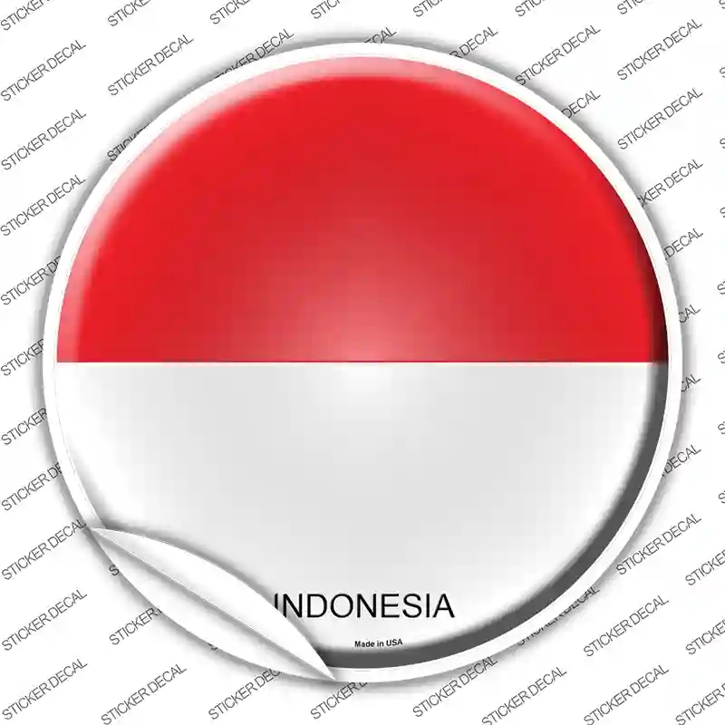 C-299s-L Indonesia Country Novelty Circle Sticker Decal - Large