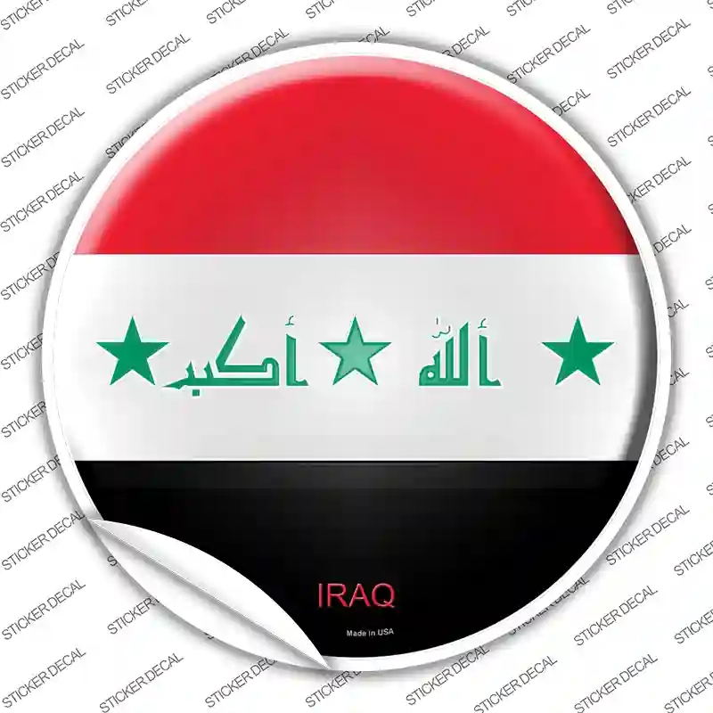 C-302s-S Iraq Country Novelty Circle Sticker Decal - Small