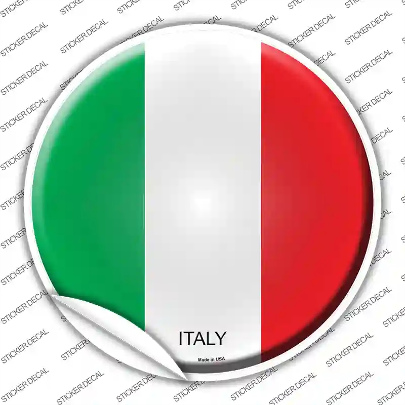C-306s-S Italy Country Novelty Circle Sticker Decal - Small