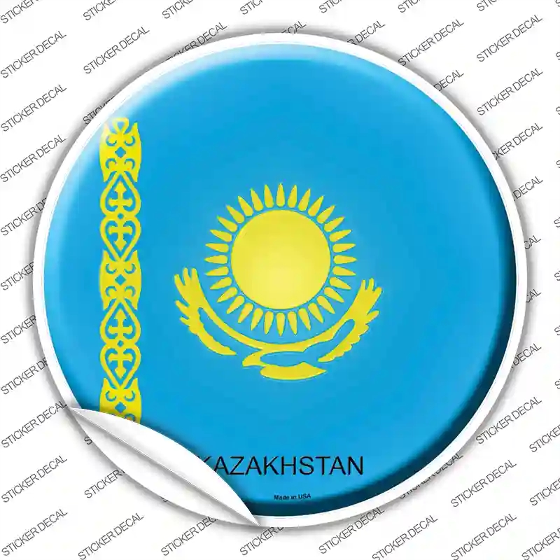 C-316s-S Kazakhstan Country Novelty Circle Sticker Decal - Small