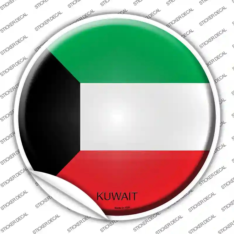 C-323s-XL Kuwait Country Novelty Circle Sticker Decal - Extra Large