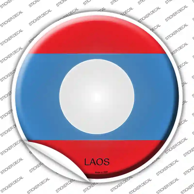 C-326s-S Laos Country Novelty Circle Sticker Decal - Small
