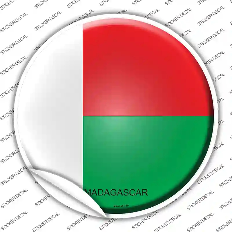 C-338s-S Madagascar Country Novelty Circle Sticker Decal - Small