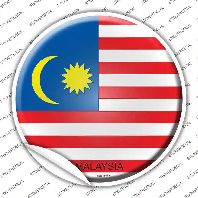 C-341s-L Malaysia Country Novelty Circle Sticker Decal - Large