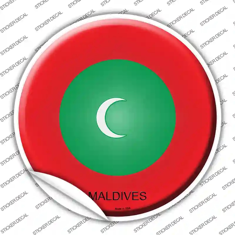 C-342s-L Maldives Country Novelty Circle Sticker Decal - Large