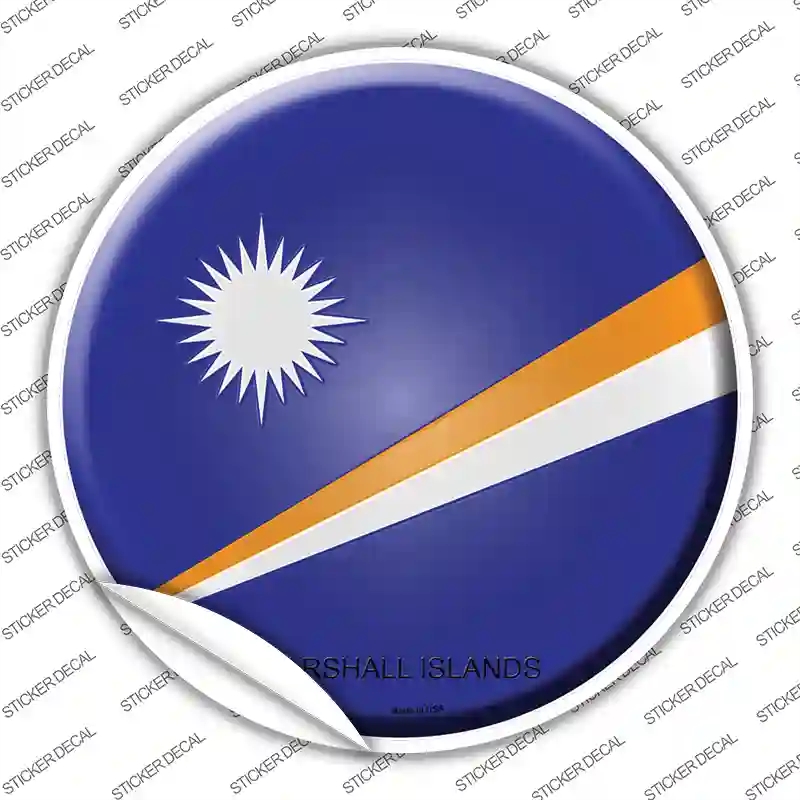 C-346s-S Marshall Islands Country Novelty Circle Sticker Decal - Small