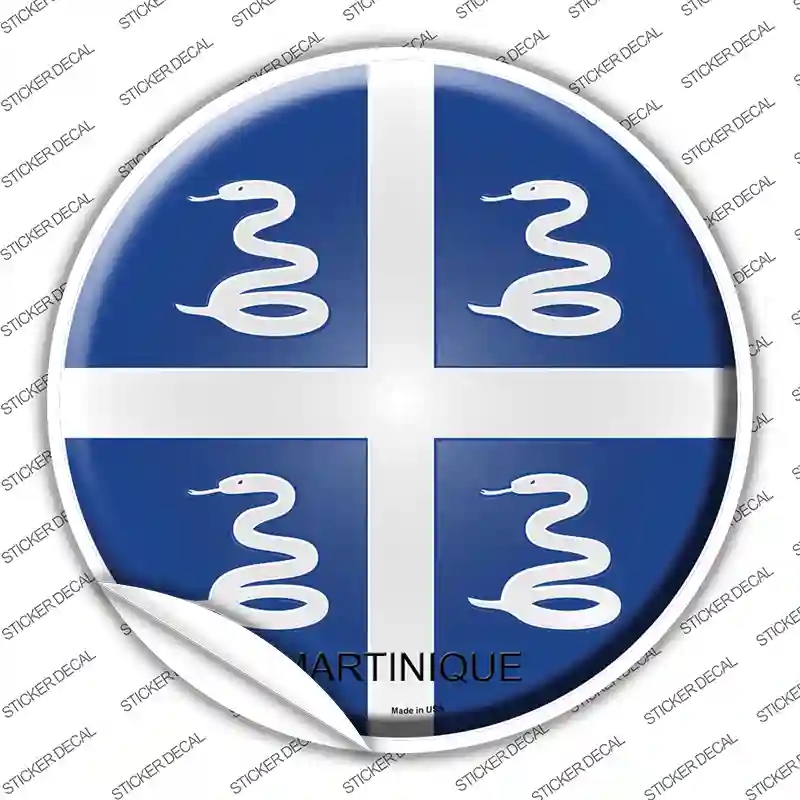 C-347s-XL Martinique Country Novelty Circle Sticker Decal - Extra Large
