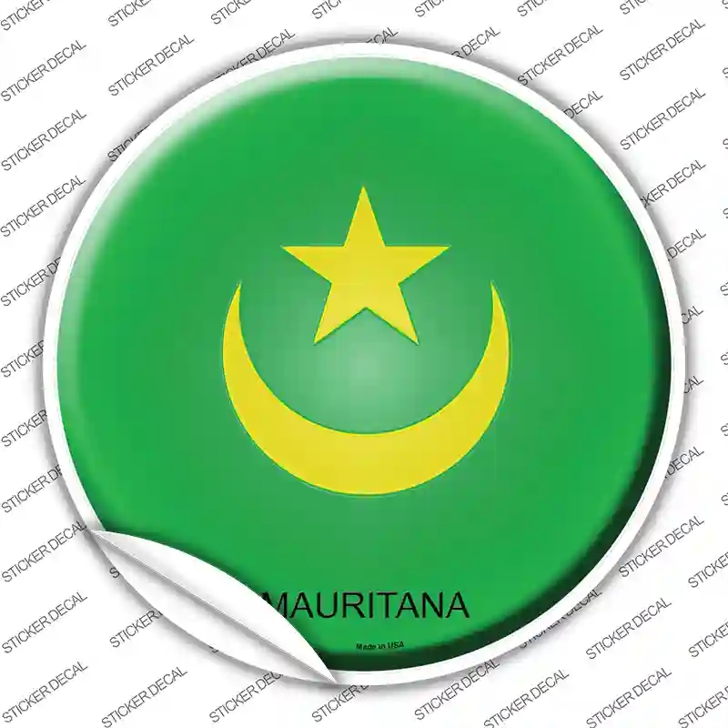 C-348s-S Mauritana Country Novelty Circle Sticker Decal - Small