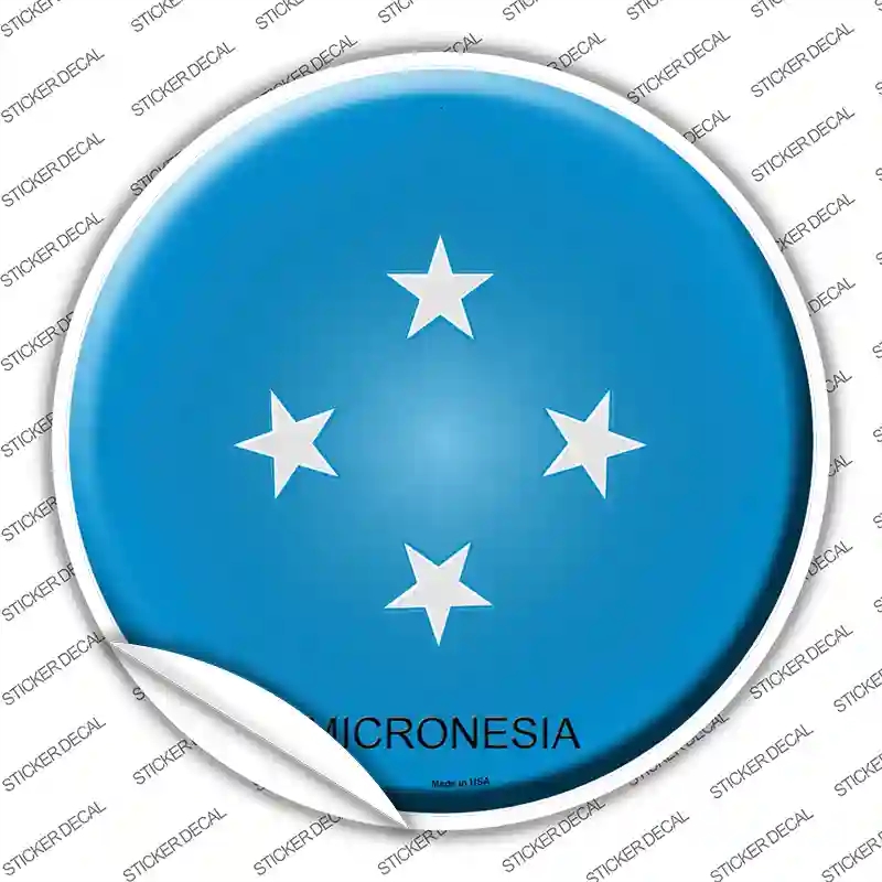 C-352s-L Micronesia Country Novelty Circle Sticker Decal - Large